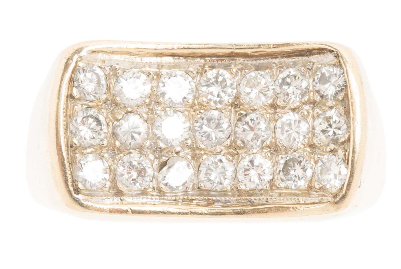 Modernist Diamond Pave 14k Gold Ring (1 of 3)