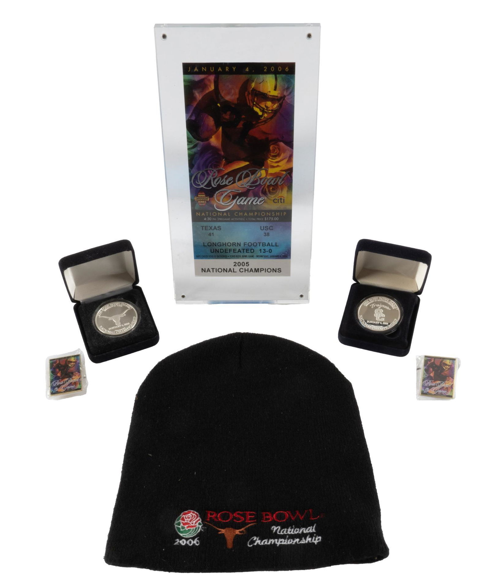 2005 University of Texas Rose Bowl Ticket and Collectibles (1 of 6)