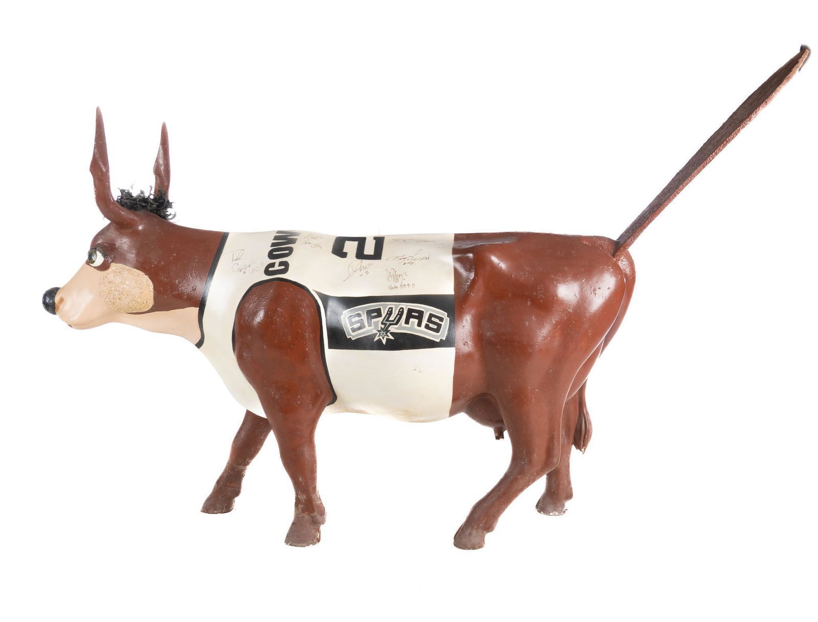 San Antonio Spurs Signed 'Cow-Yote" Parade Cow (1 of 20)