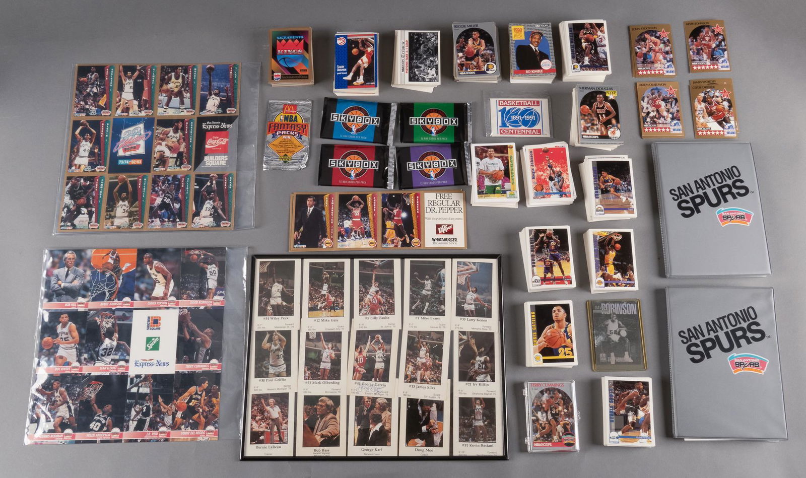Large Collection of Vintage Basketball Trading Cards Including a Signed George Gervin Card (1 of 13)