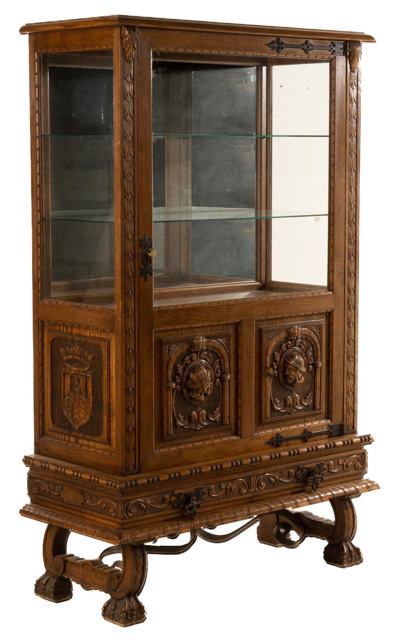 19th Century French Renaissance Style Curio Cabinet (1 of 9)