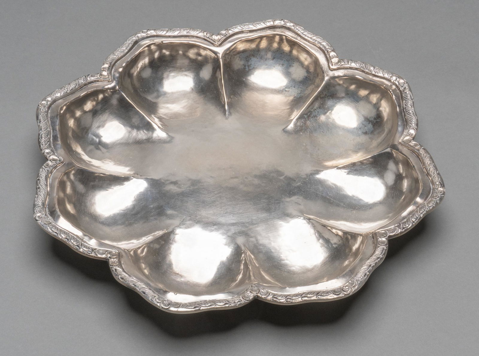 Antique 900 Fine Sterling Silver Flower Bowl (1 of 4)