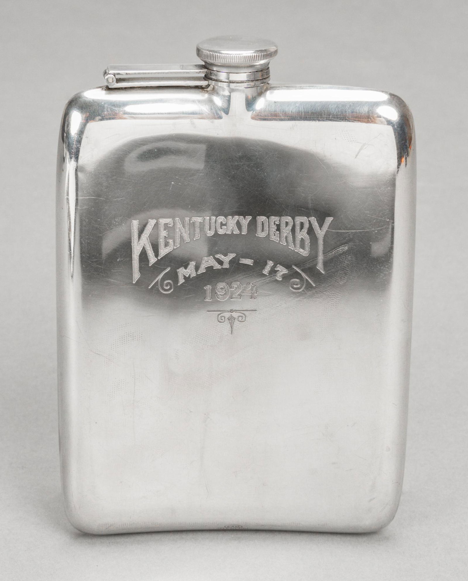 c1924 Kentucky Derby Sterling Silver Flask (1 of 5)
