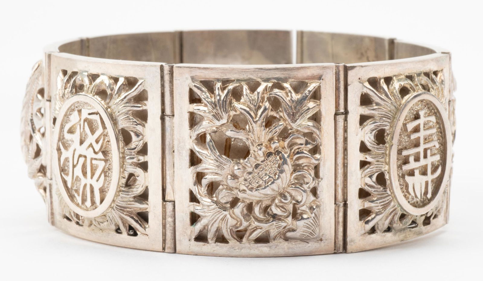 Vintage Chinese Four Seasons Sterling Bracelet (1 of 6)