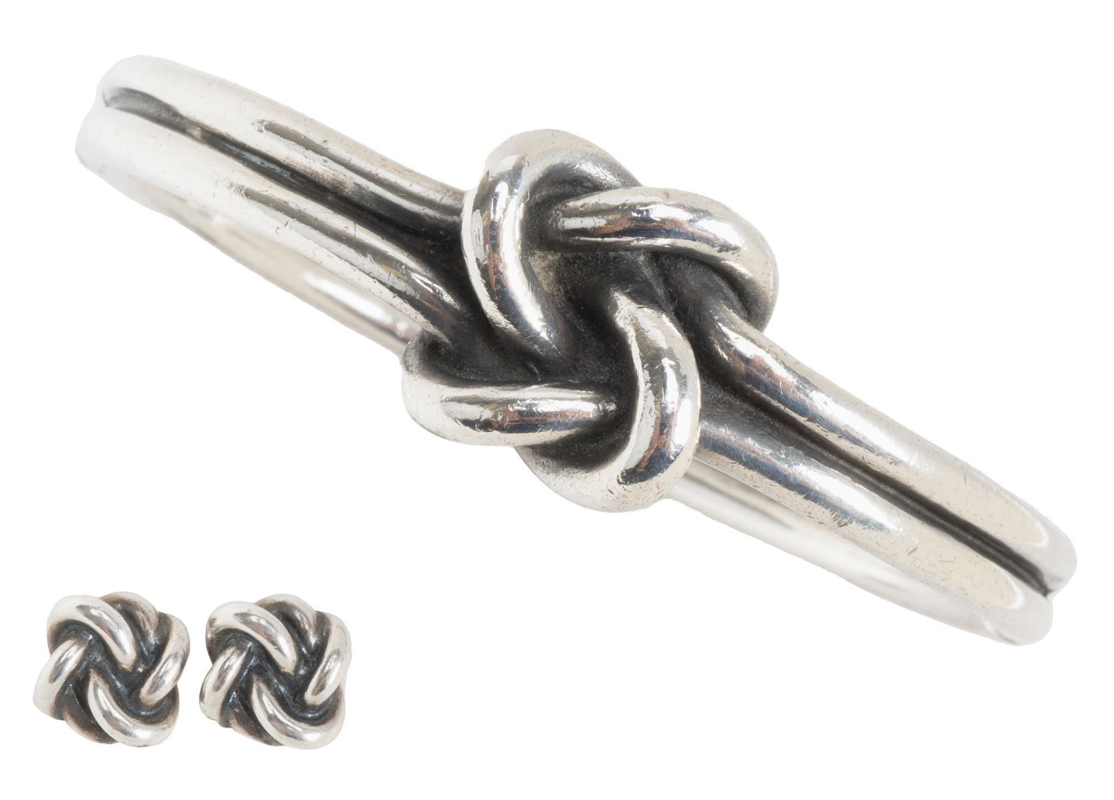 James Avery Sterling Bold Lover's Knot Bracelet Earrings (1 of 3)