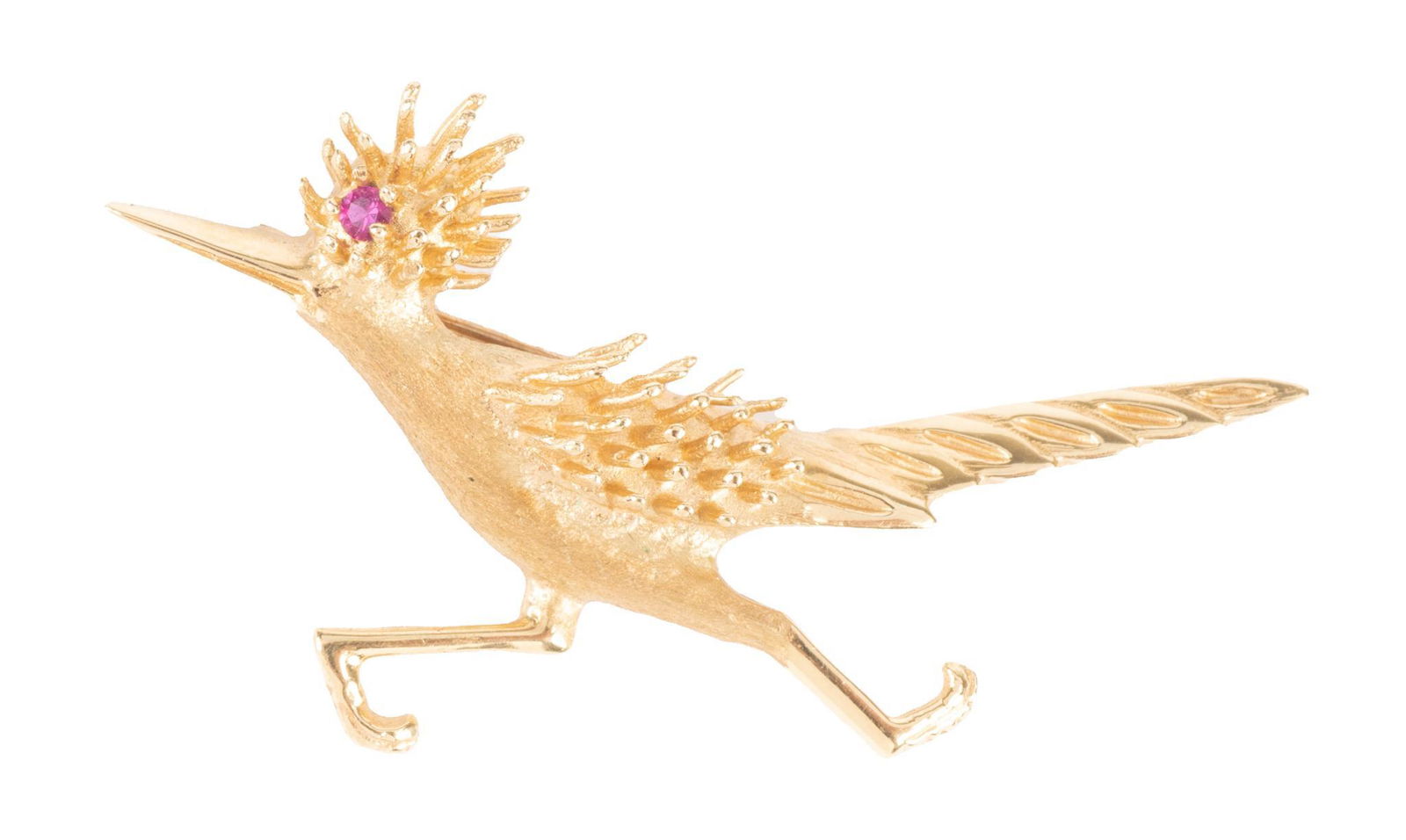 Vintage 14k Gold Ruby Roadrunner Pin (1 of 3)