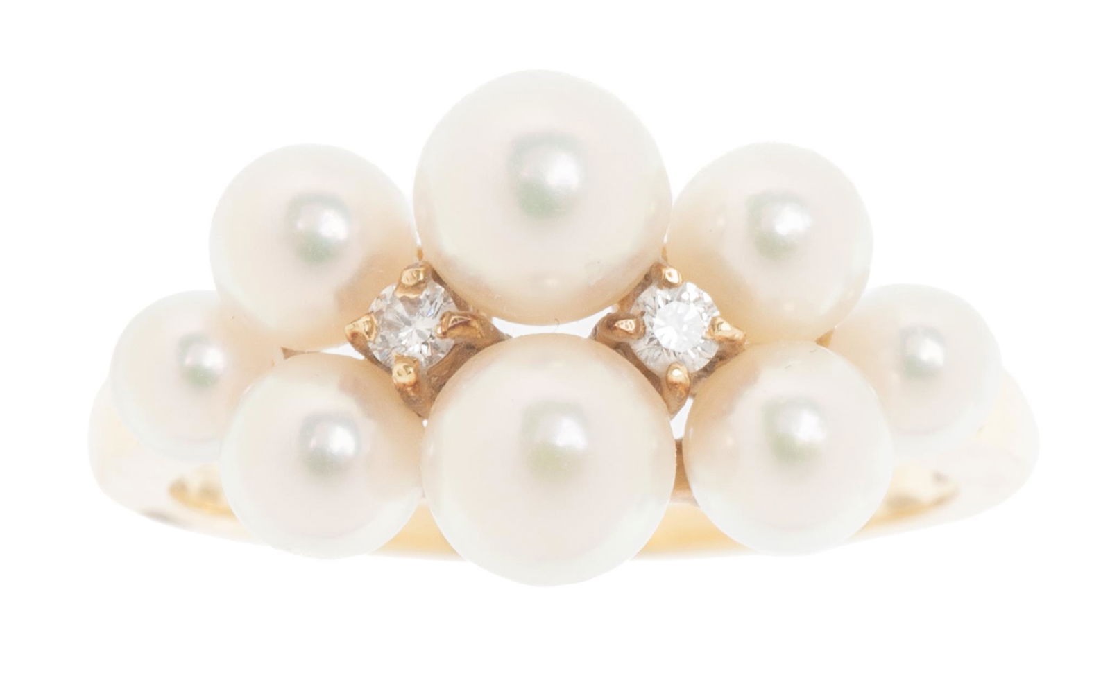 Mikimoto Pearl Diamond 18k Gold Ring (1 of 3)