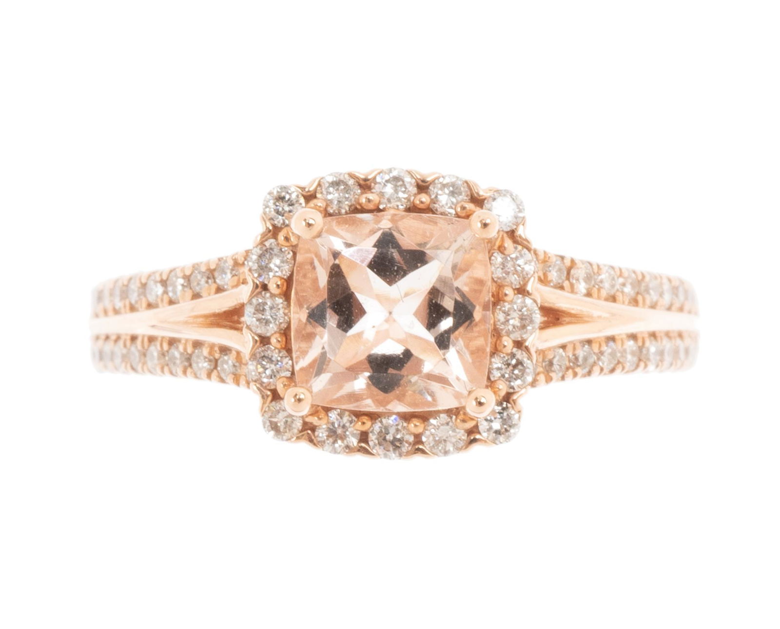 Morganite Diamond 14k Rose Gold Ring (1 of 3)
