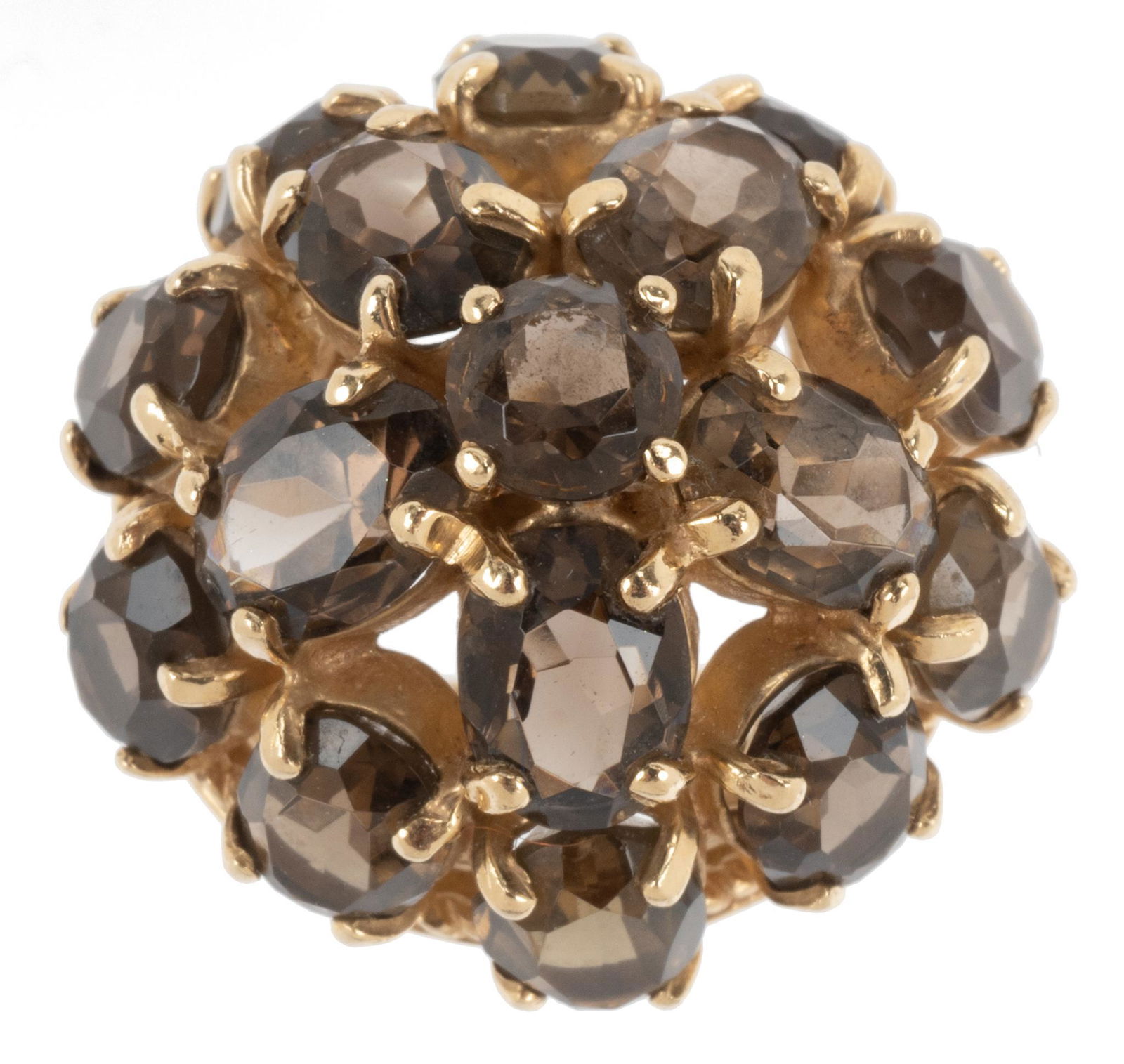 Smoky Topaz Cluster 14k Gold Ring (1 of 2)