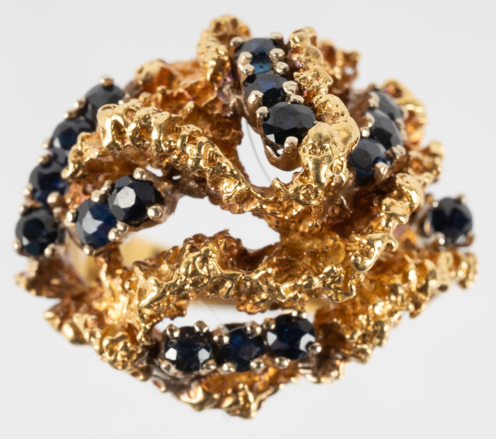 Modernist Sapphire 18k Gold Ring (1 of 3)