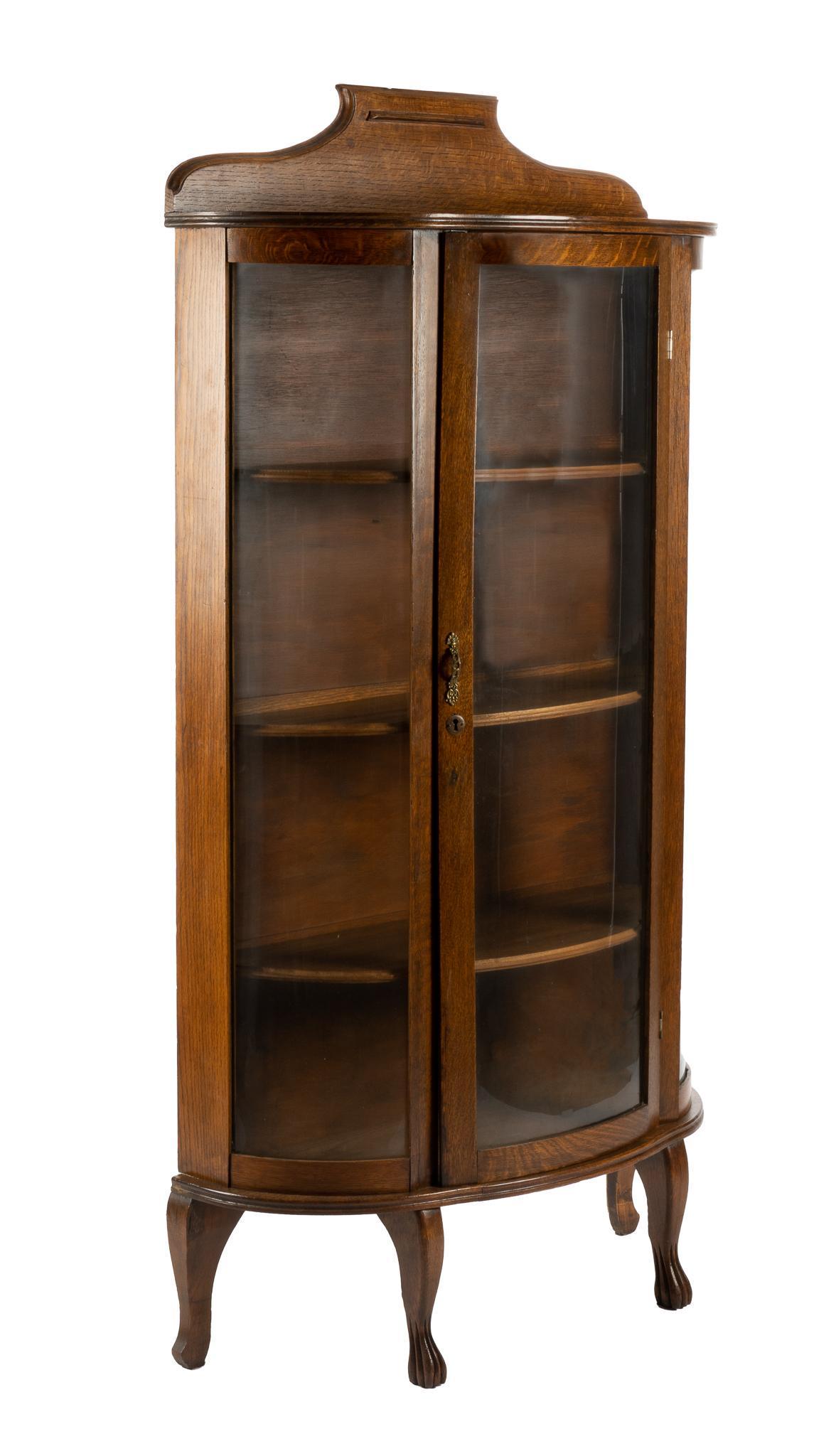 Victorian-Style Bow Fronted Curio Cabinet (1 of 5)