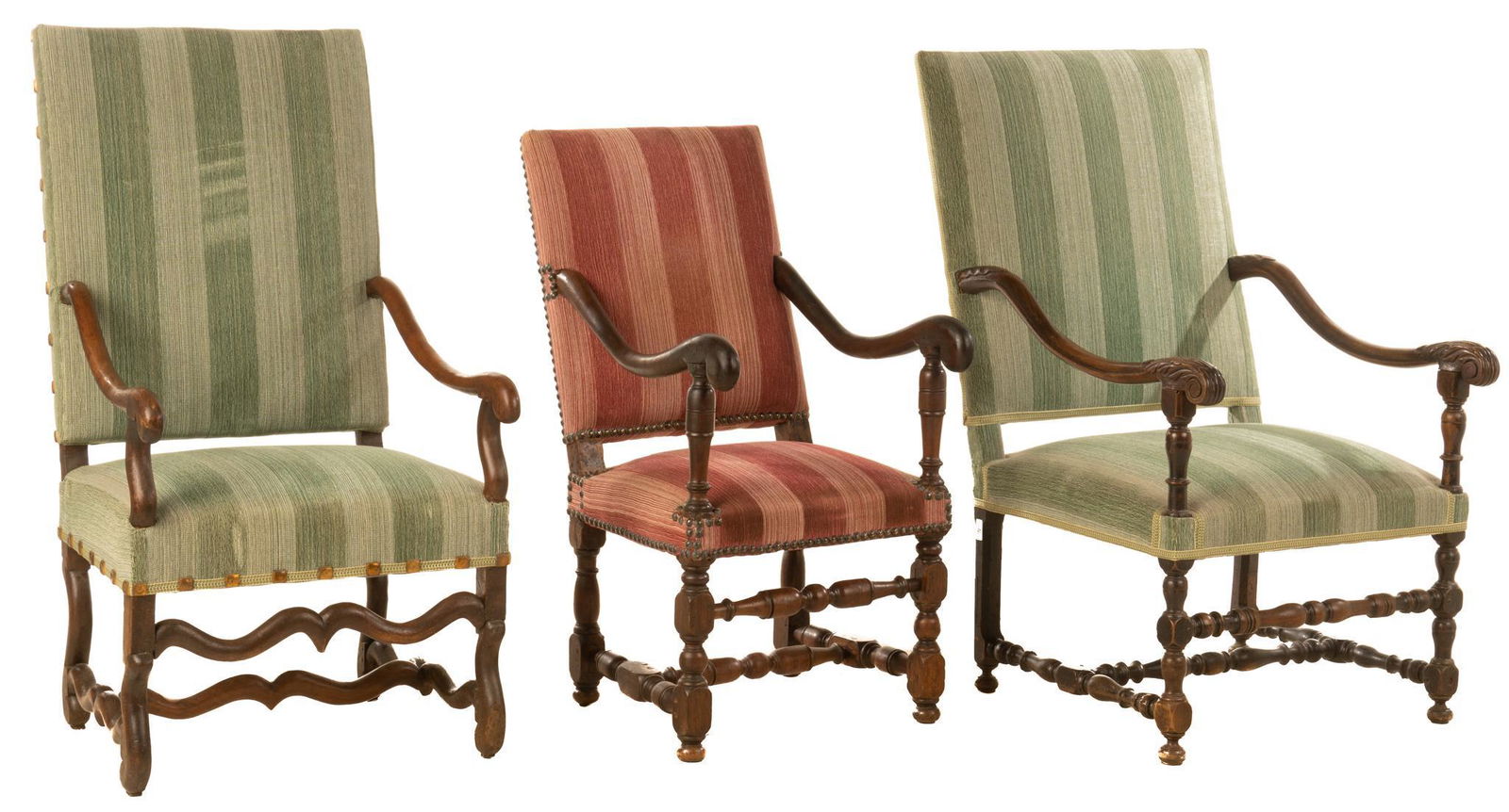 Set of (3) Louis XIII Style Armchairs (1 of 4)