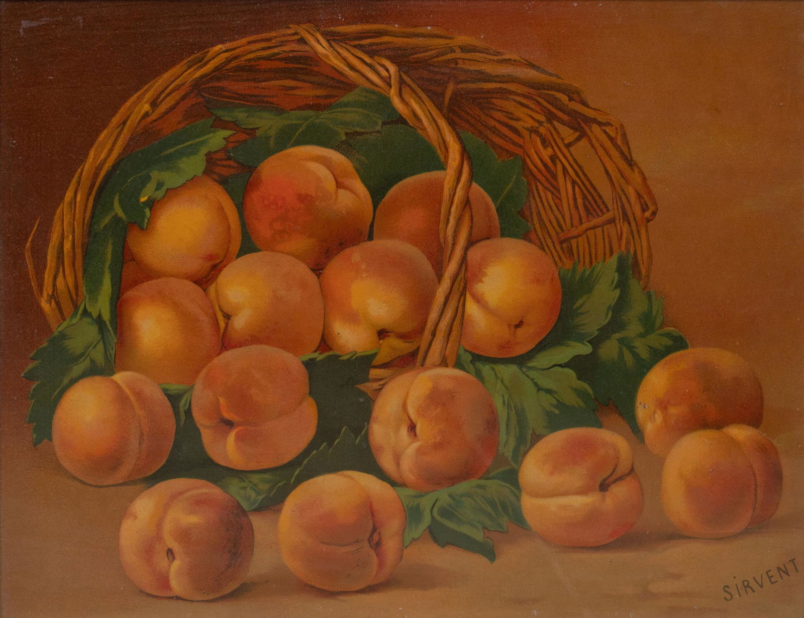 Sirvent (French, 19th C.), Peaches Still Life (1 of 4)
