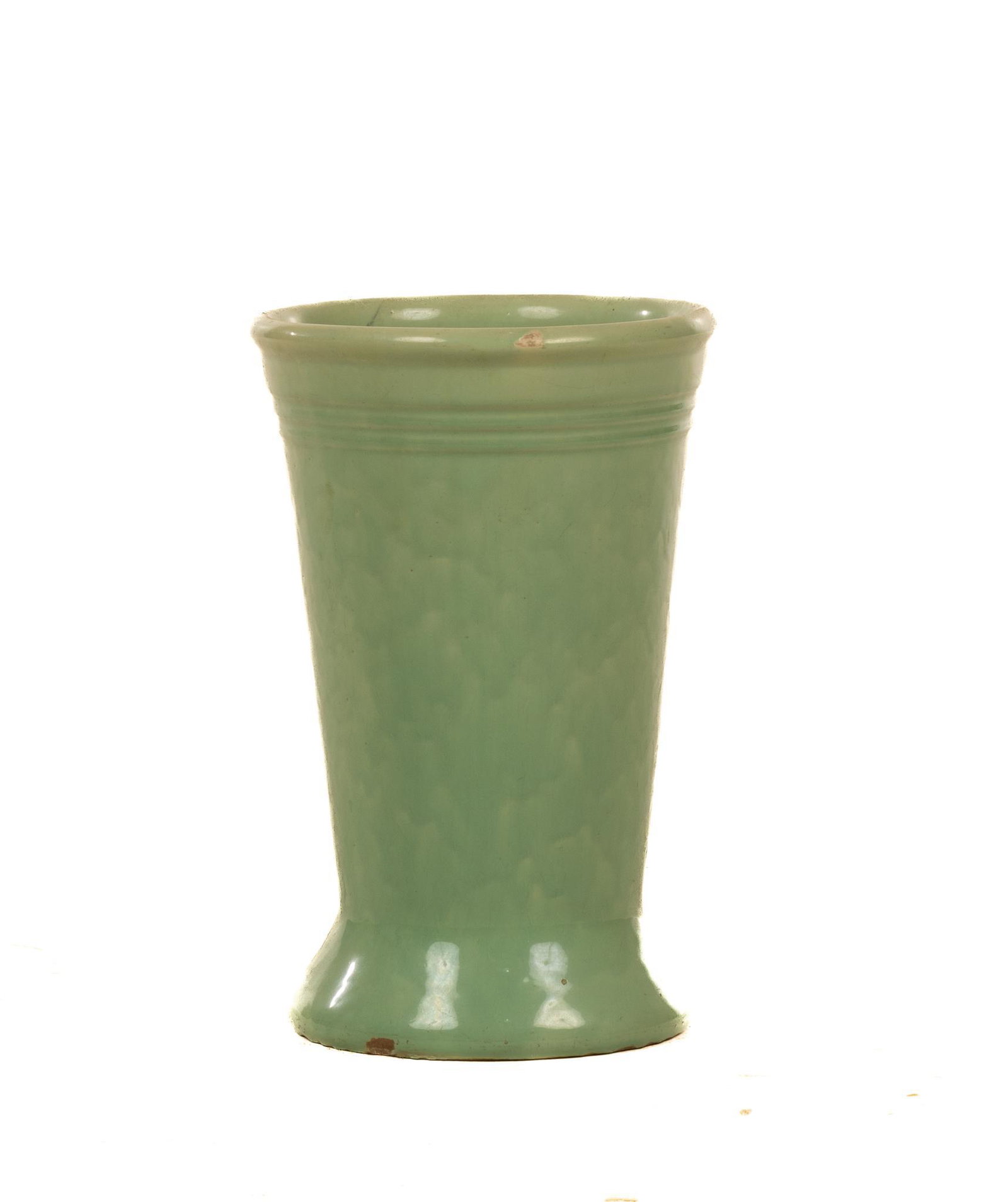 Vintage Pacific Pottery Decorative Vase: Vintage Pacific pottery decorative vase, featuring green glaze, marked "Pacific / Made in the USA" 13"h x 8"w x 8"d Provenance: A San Antonio, Texas collection We happily provide s