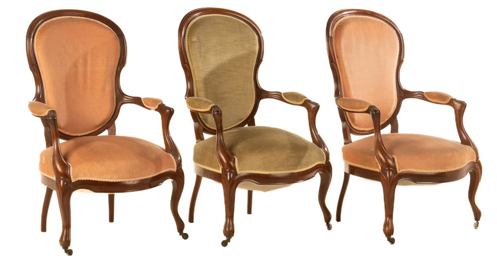 Lot of 3 Louis Philippe Fauteuil Chairs (1 of 4)