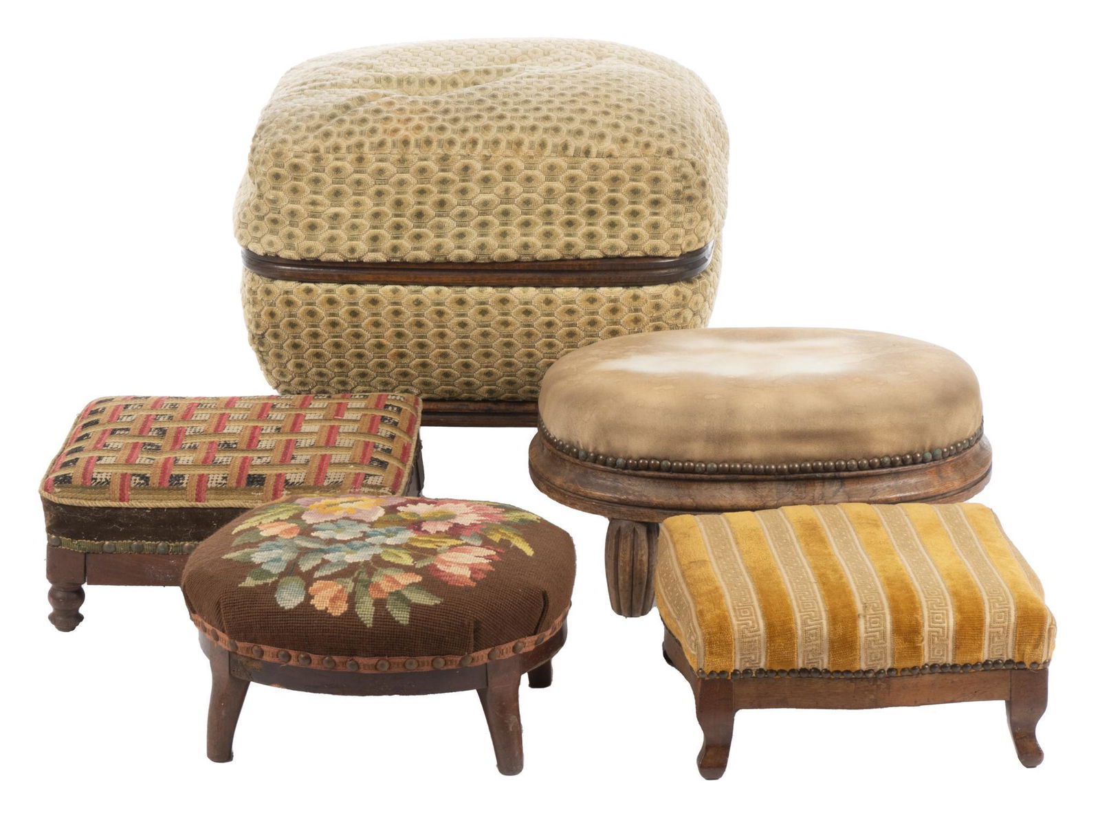 Set of (5) Ottomans and Foot Rests (1 of 8)