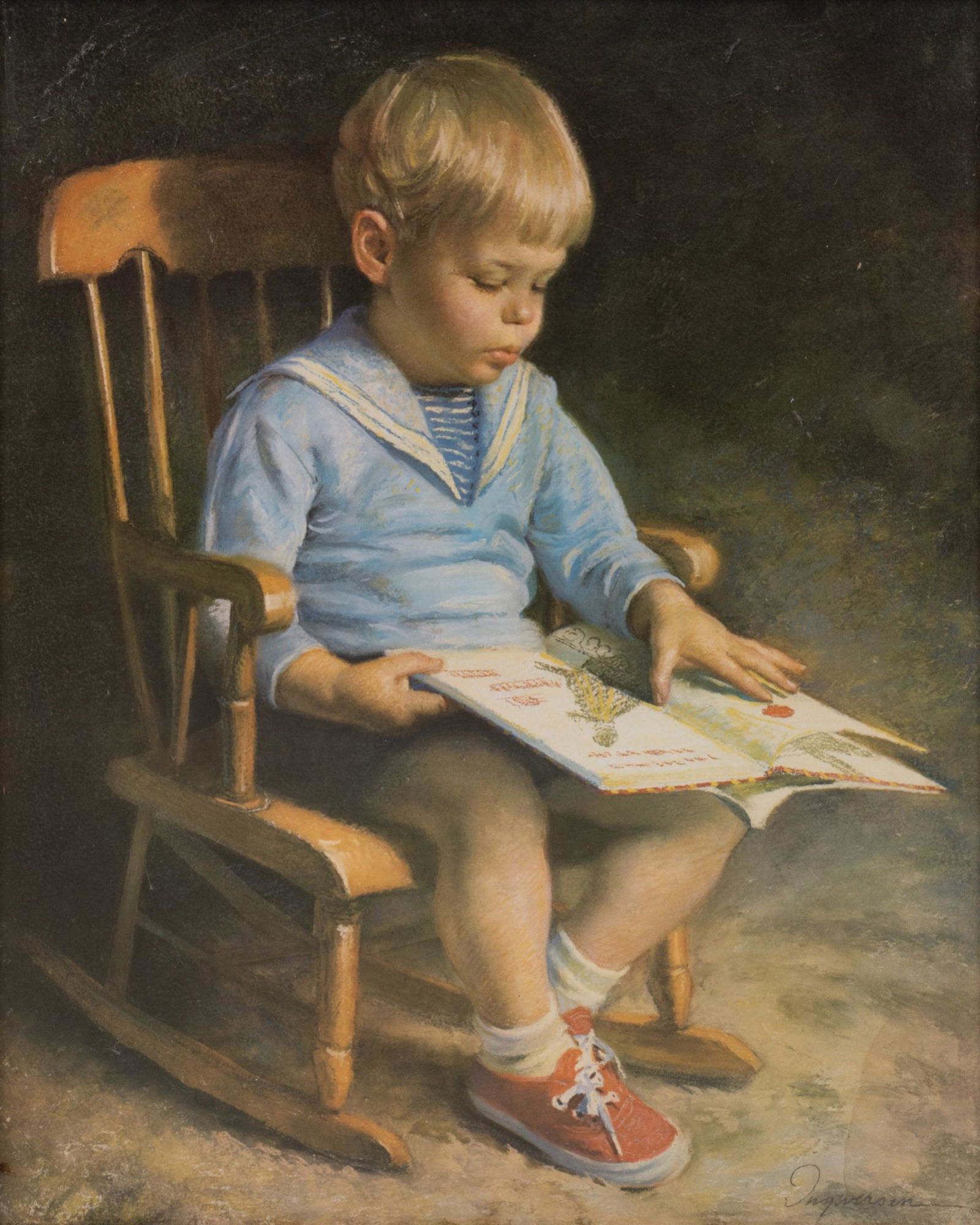 James J. Ingwersen (American, 20th C.), Portrait of a Boy with Book (1 of 4)