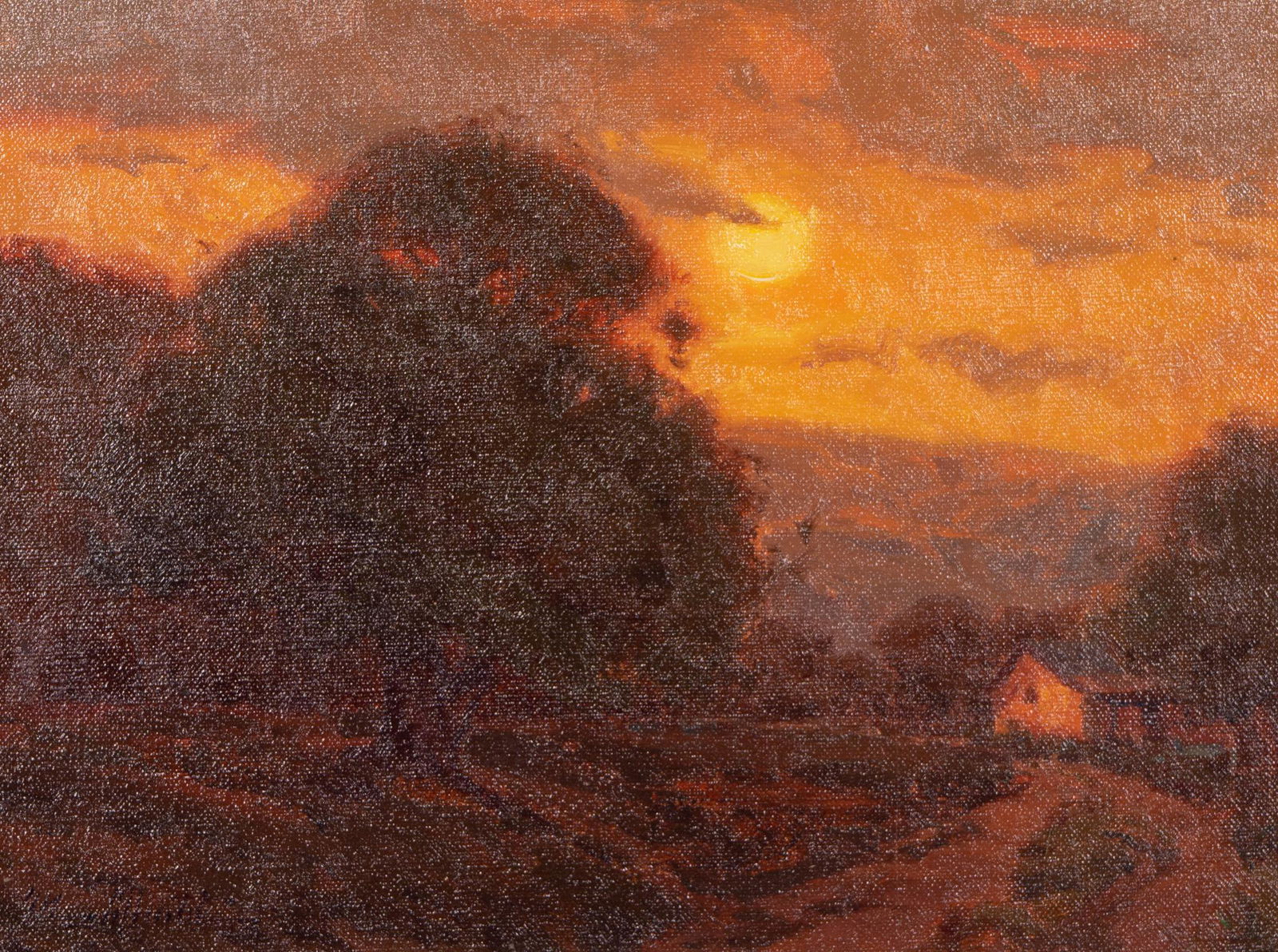 Michael Albrechtsen, "Hill Country Solitude": Michael Albrechtsen (Bountiful, Utah, b. 1962), "Hill Country Solitude", oil on board, sight: 8 x 10", frame: 13 x 16" Provenance: A Plano, Texas collection Michael Albrechtsen's vivid, atmosphe