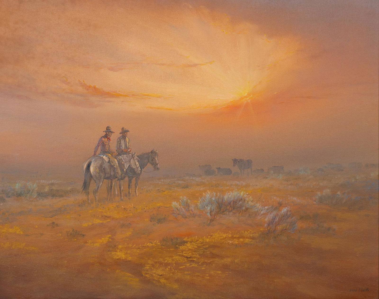 Carl J. Smith, "Cowboys at Sunset" (1 of 6)