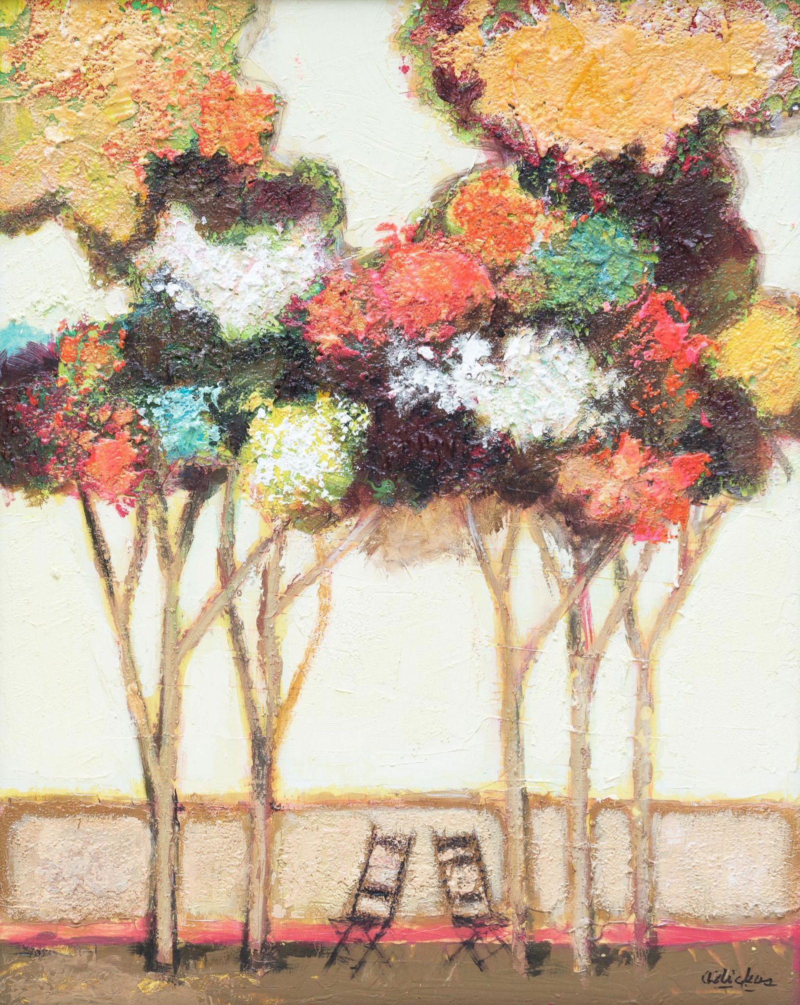 David Pryor Adickes, "Spring Trees" (1 of 5)