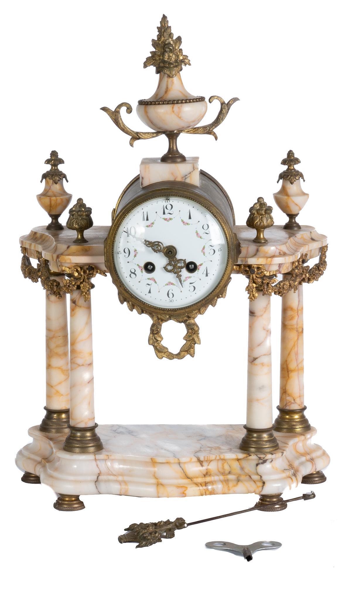 Napoleon III Style Marble Mantel Clock (1 of 8)