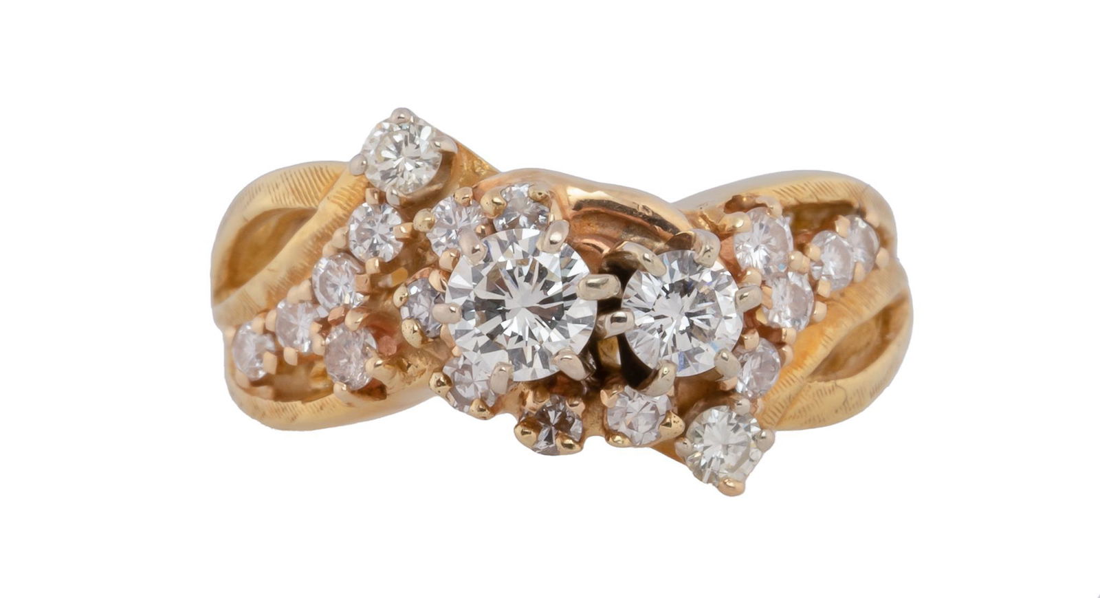 Diamond Swirl 14k Gold Ring (1 of 3)