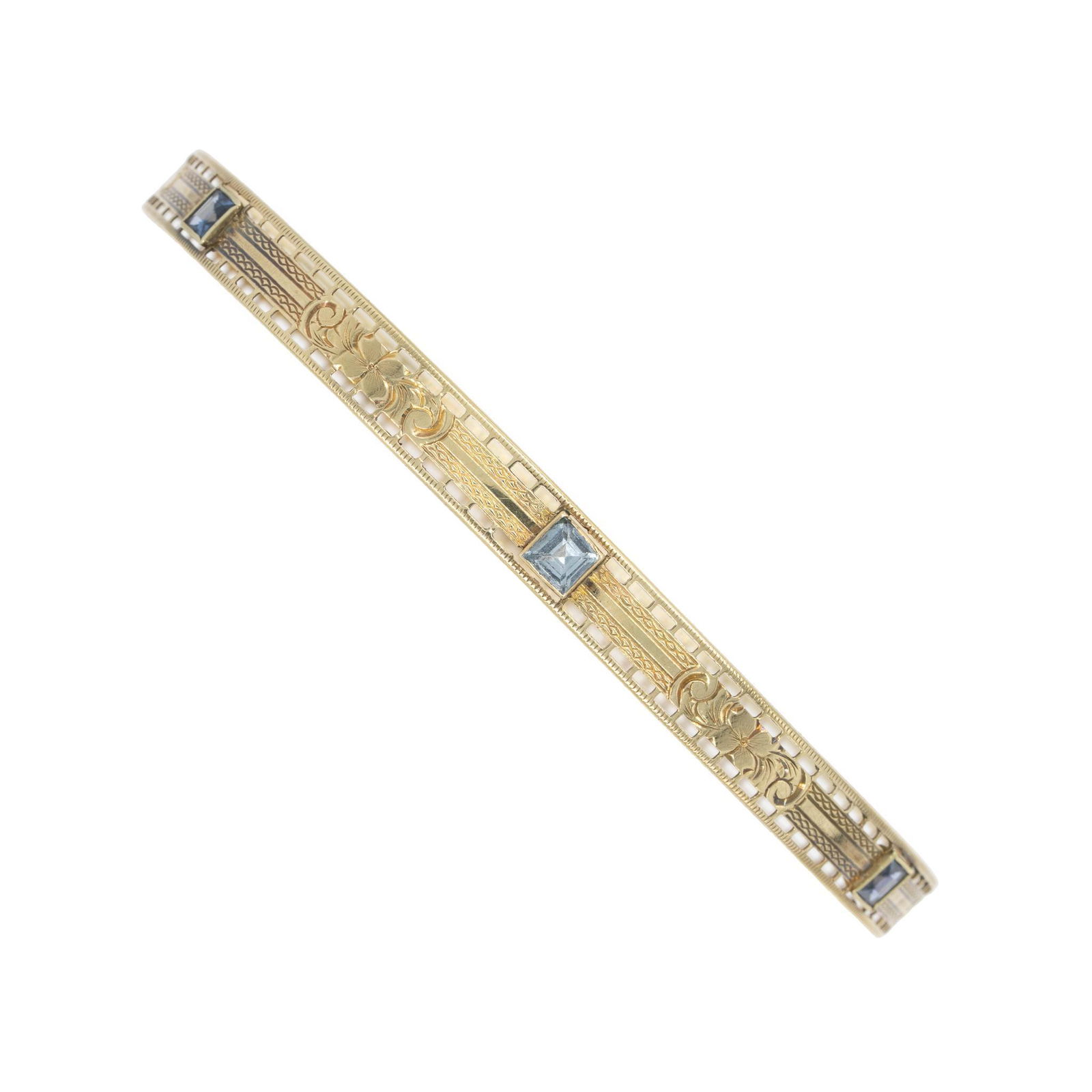 Antique Sapphire 14k Gold Bangle Bracelet (1 of 4)