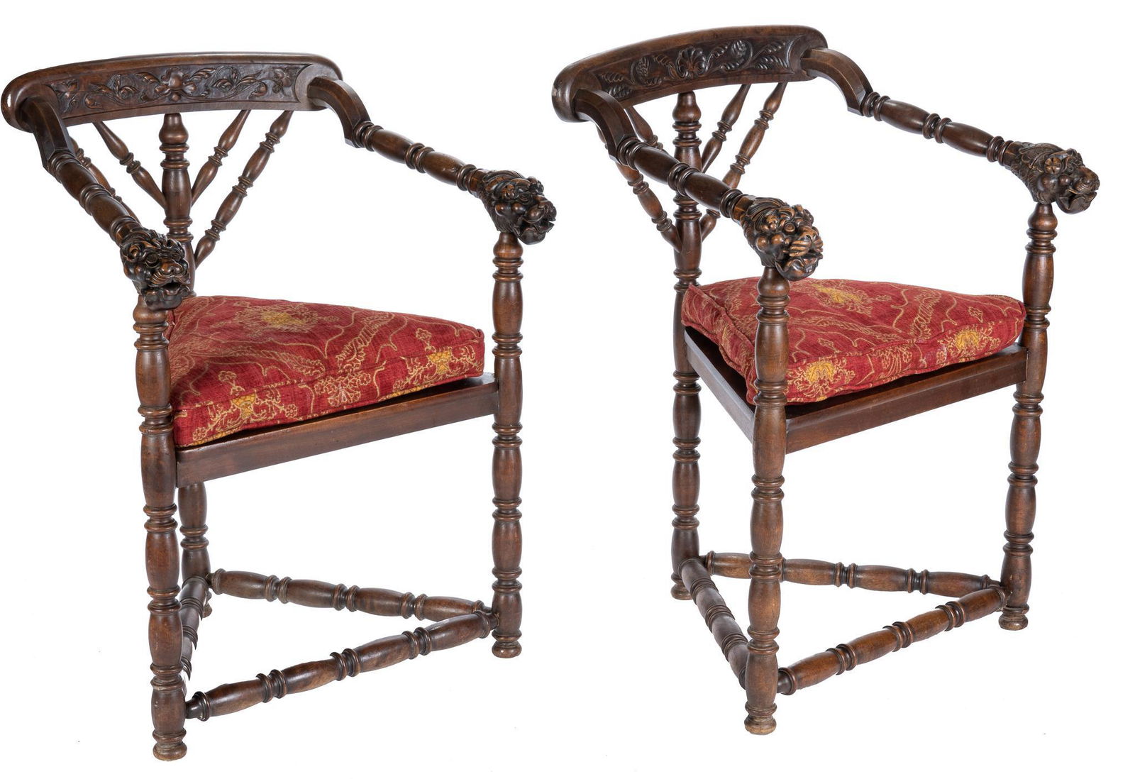 Pair of Henri II Style Armchairs (1 of 4)