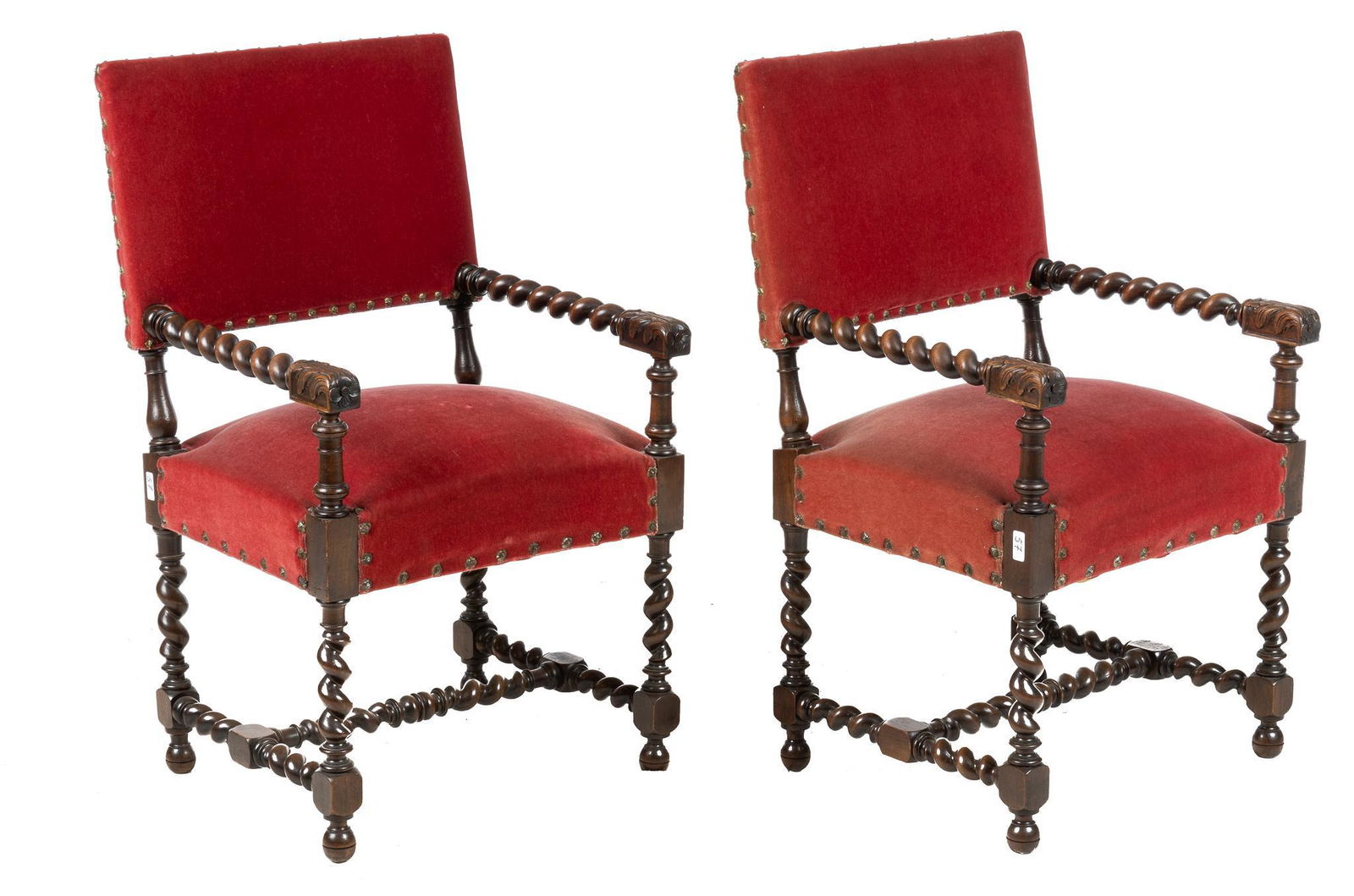 Pair of Louis XIII Style Fauteuil Chairs (1 of 4)