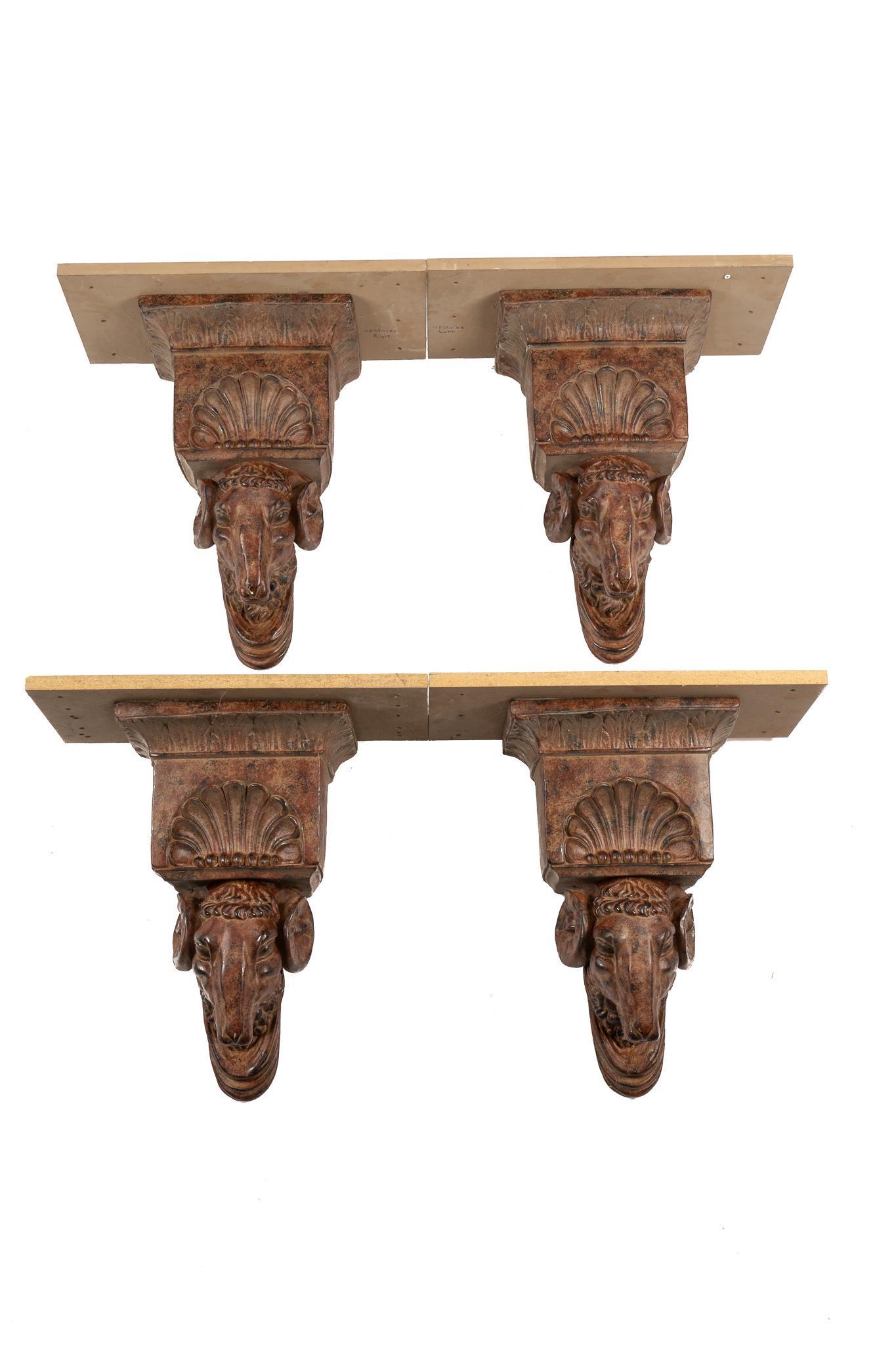 Set of Ram Head Wall Shelves (1 of 4)