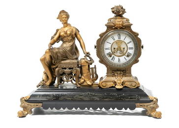 Ansonia Clock Co. Figural Mantel Clock