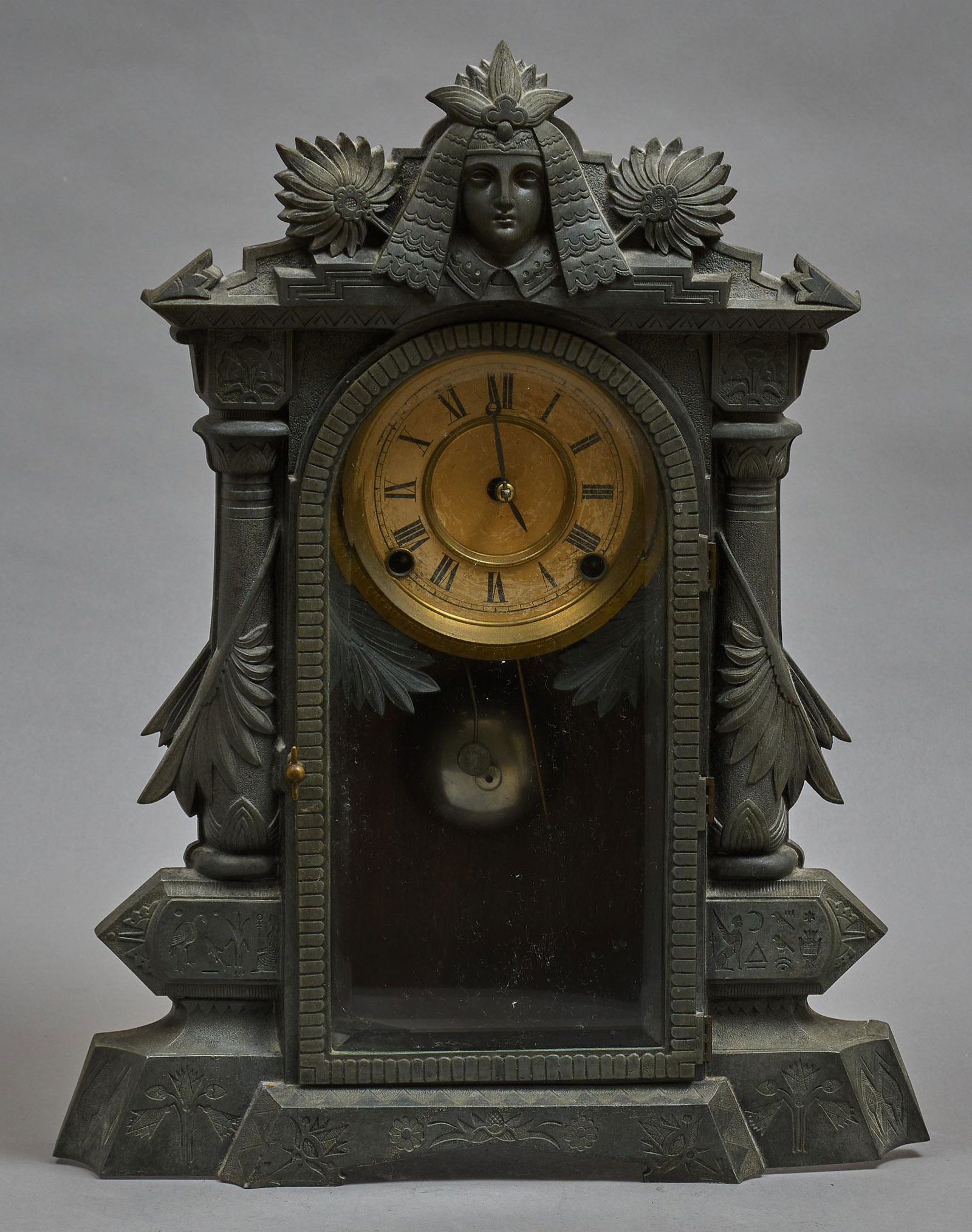 American Clock Co. Egyptian Revival Clock (1 of 6)
