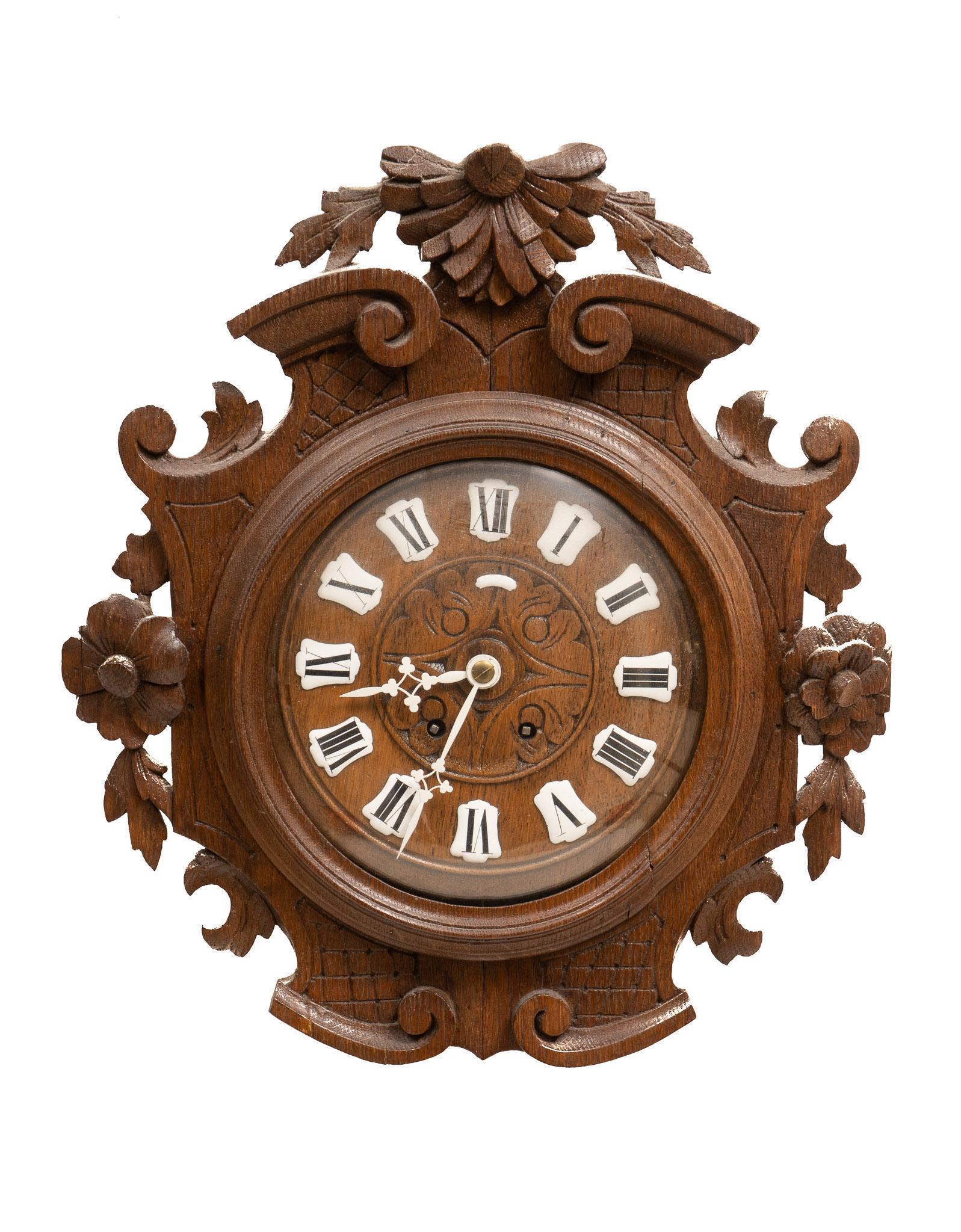 French Carved Wall Clock (1 of 4)