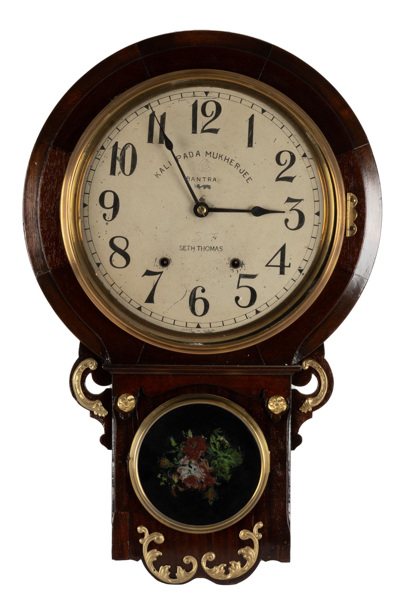 Seth Thomas Clock Co. Round Top Drop Dial Wall Clock (1 of 5)
