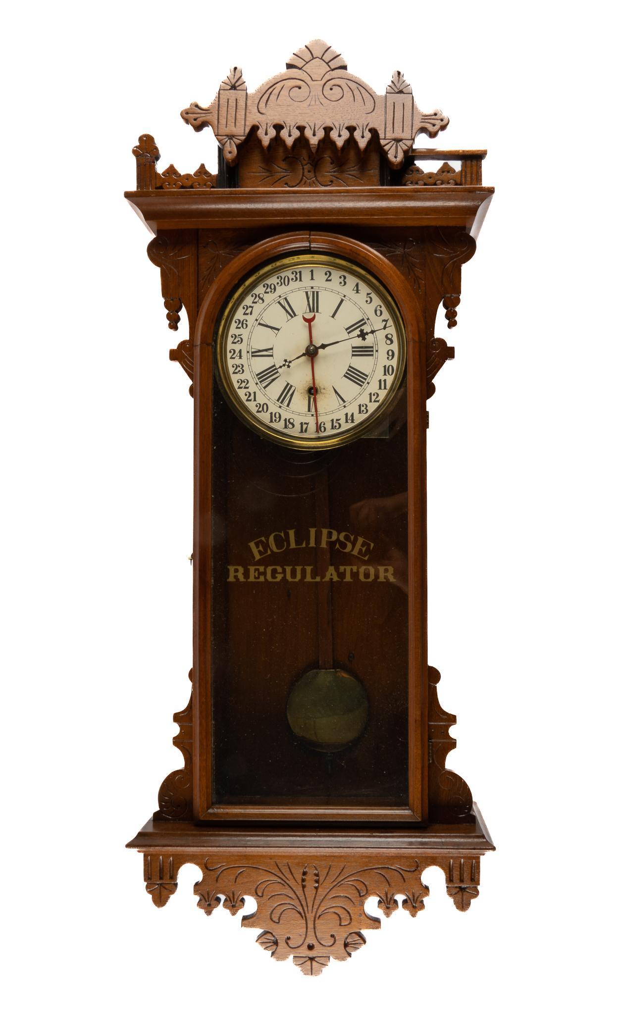 E. N. Welch "Eclipse" Regulator Wall Clock (1 of 9)