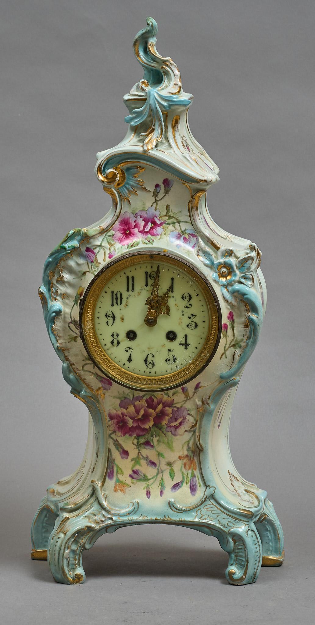 French Royal Bonn China Mantel Clock (1 of 6)