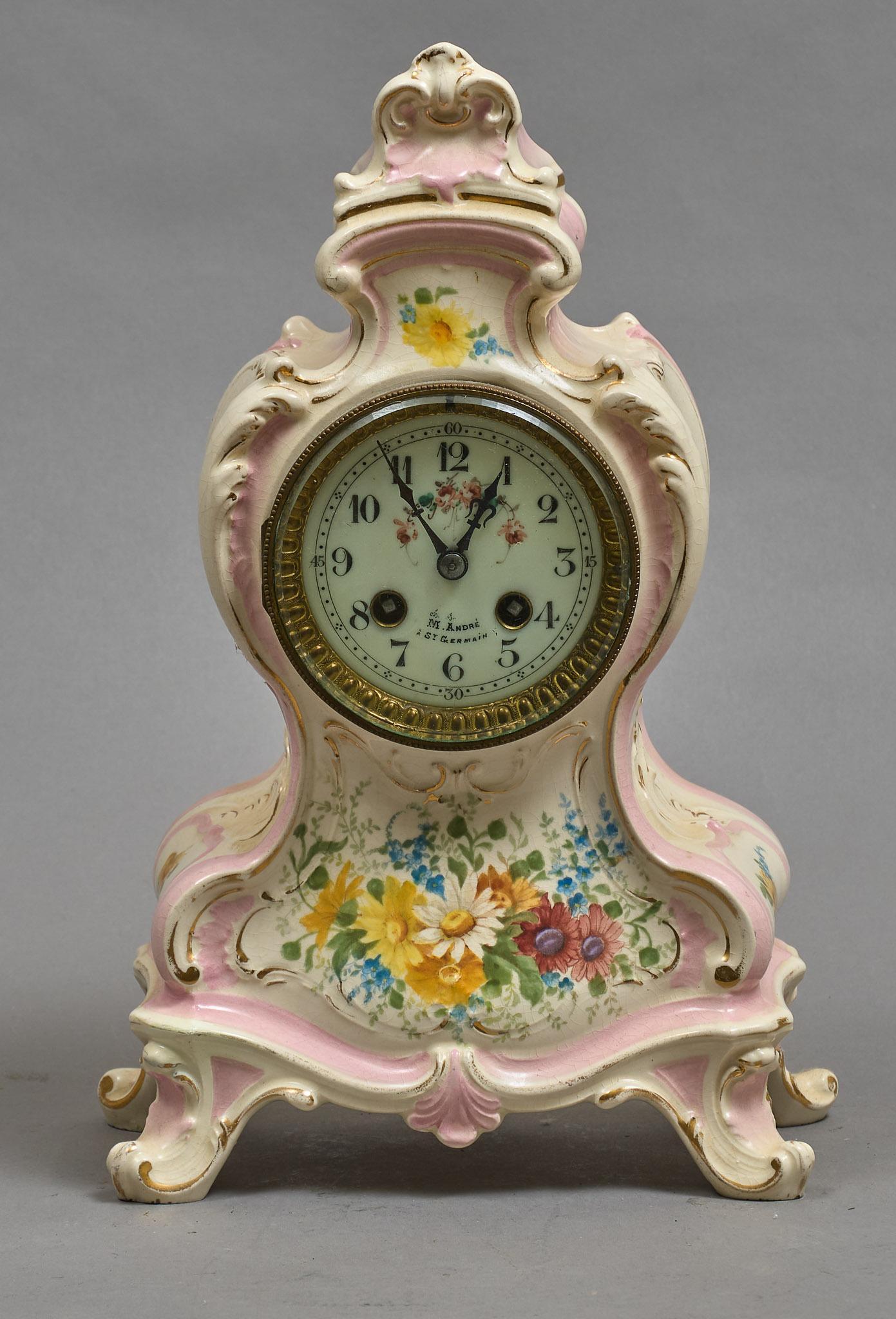 French Hand Painted Porcelain Clock (1 of 7)