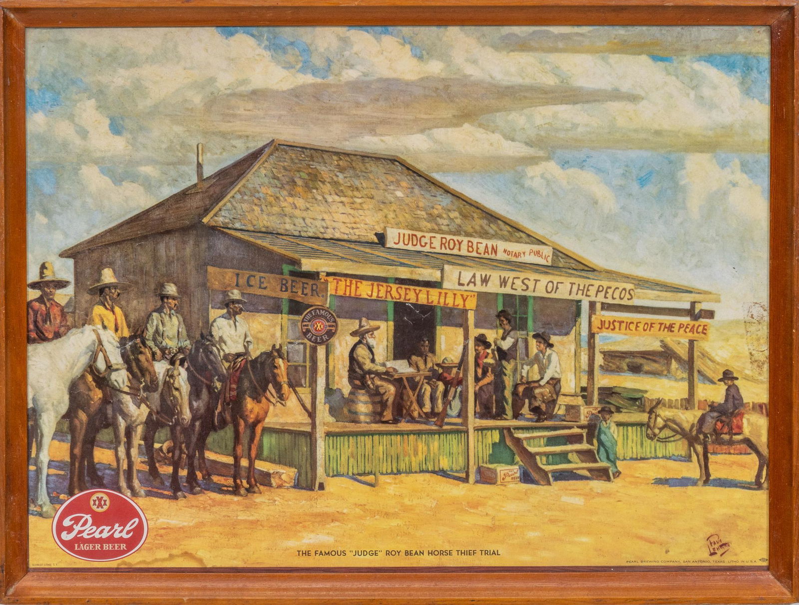 "Judge Roy Bean" Pearl Beer Advertisement (1 of 6)