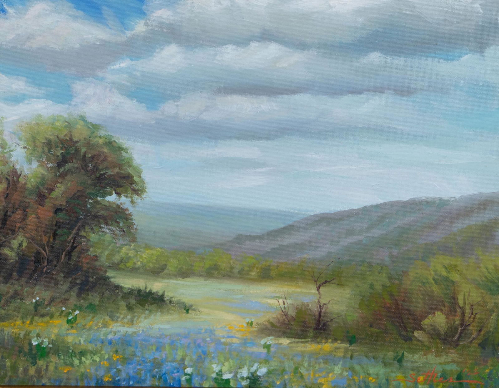 Bradley Settles, Robert Wood Study: Bluebonnet Landscape (1 of 4)