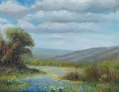 Bradley Settles, Robert Wood Study: Bluebonnet Landscape