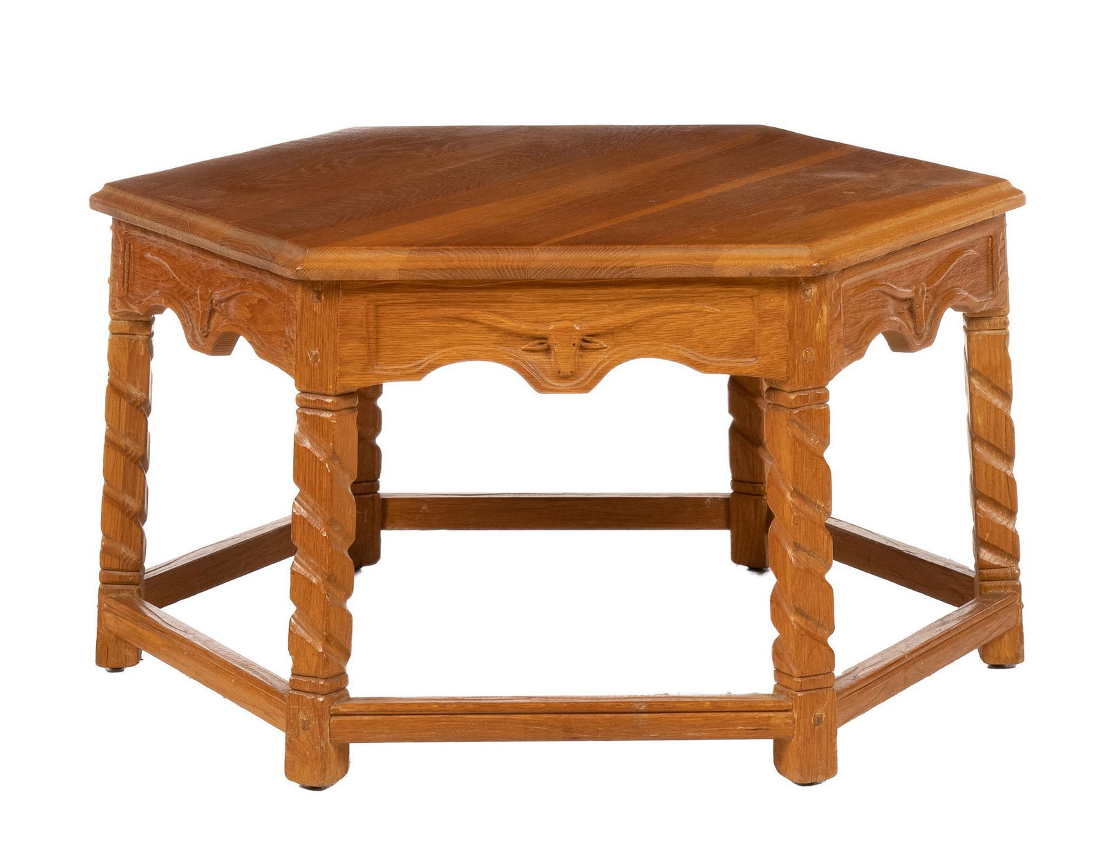 A. Brandt. Ranch Oak Longhorn Side Table (1 of 4)