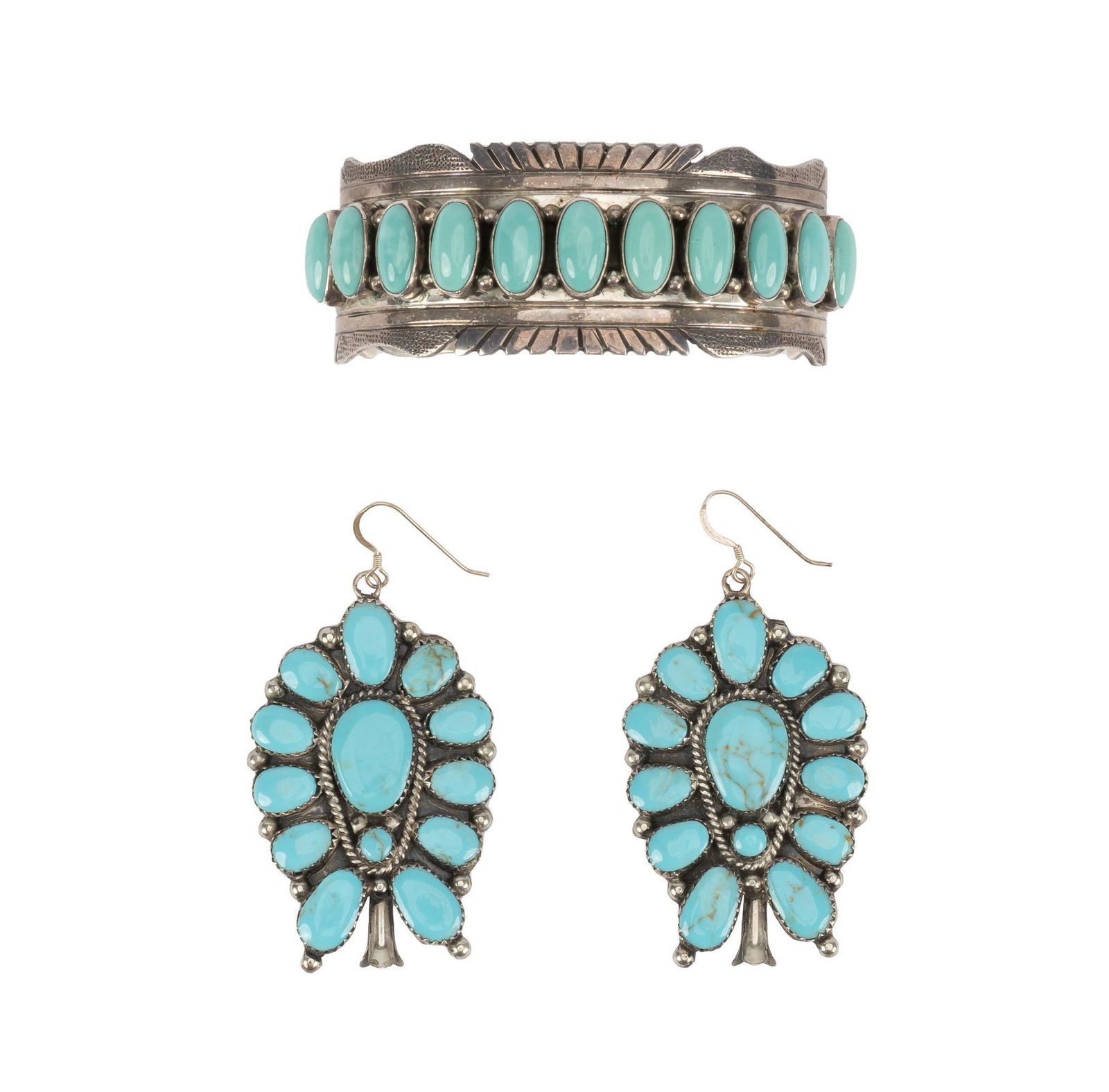 Vintage Native American Sterling Turquoise Bracelet (1 of 3)