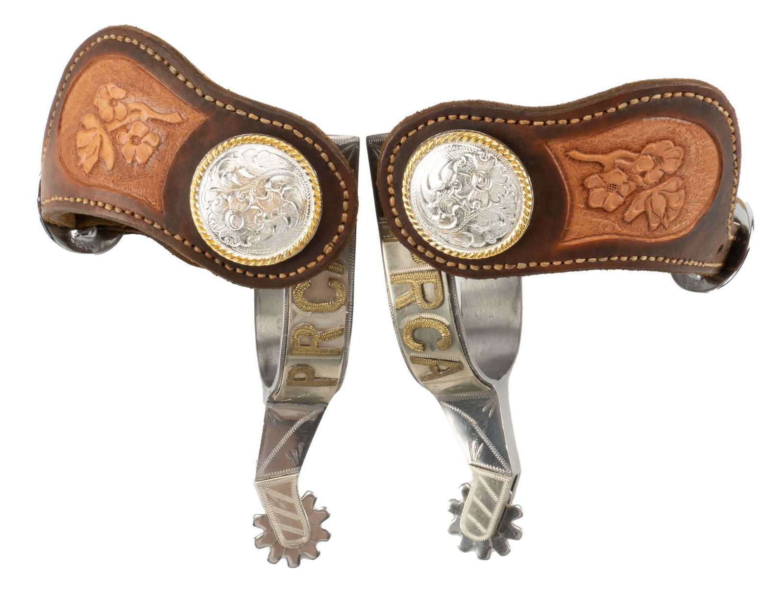PRCA Mounted "Crockett" Marked Trophy Style Spurs (1 of 8)
