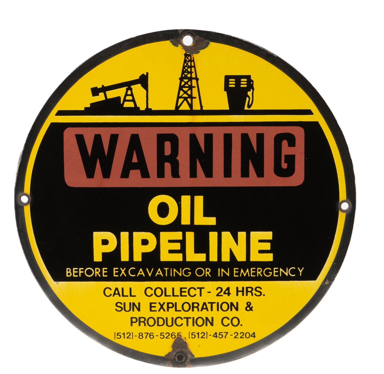 Sun Exploration & Production Co. Oil Marker Sign (1 of 3)