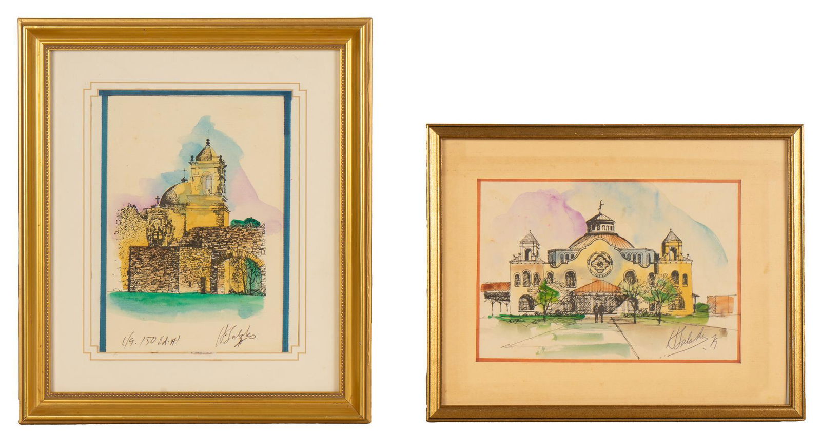 Misson San Jose & Sunset Station Hand-colored Lithographs (2) (1 of 8)