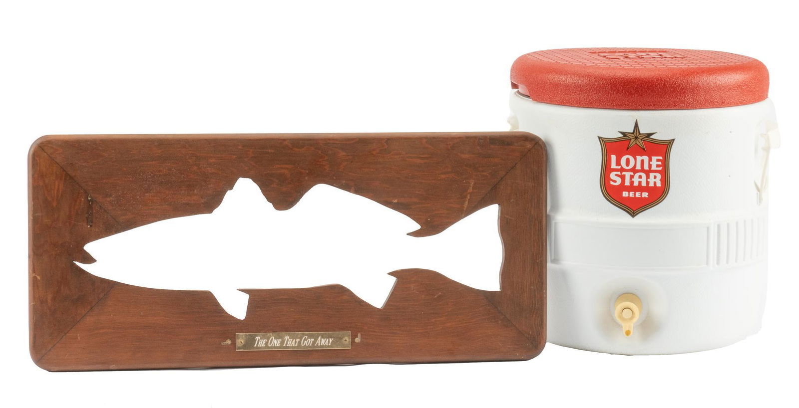 Lone Star Cooler and Folk Art Fish Sign (1 of 7)