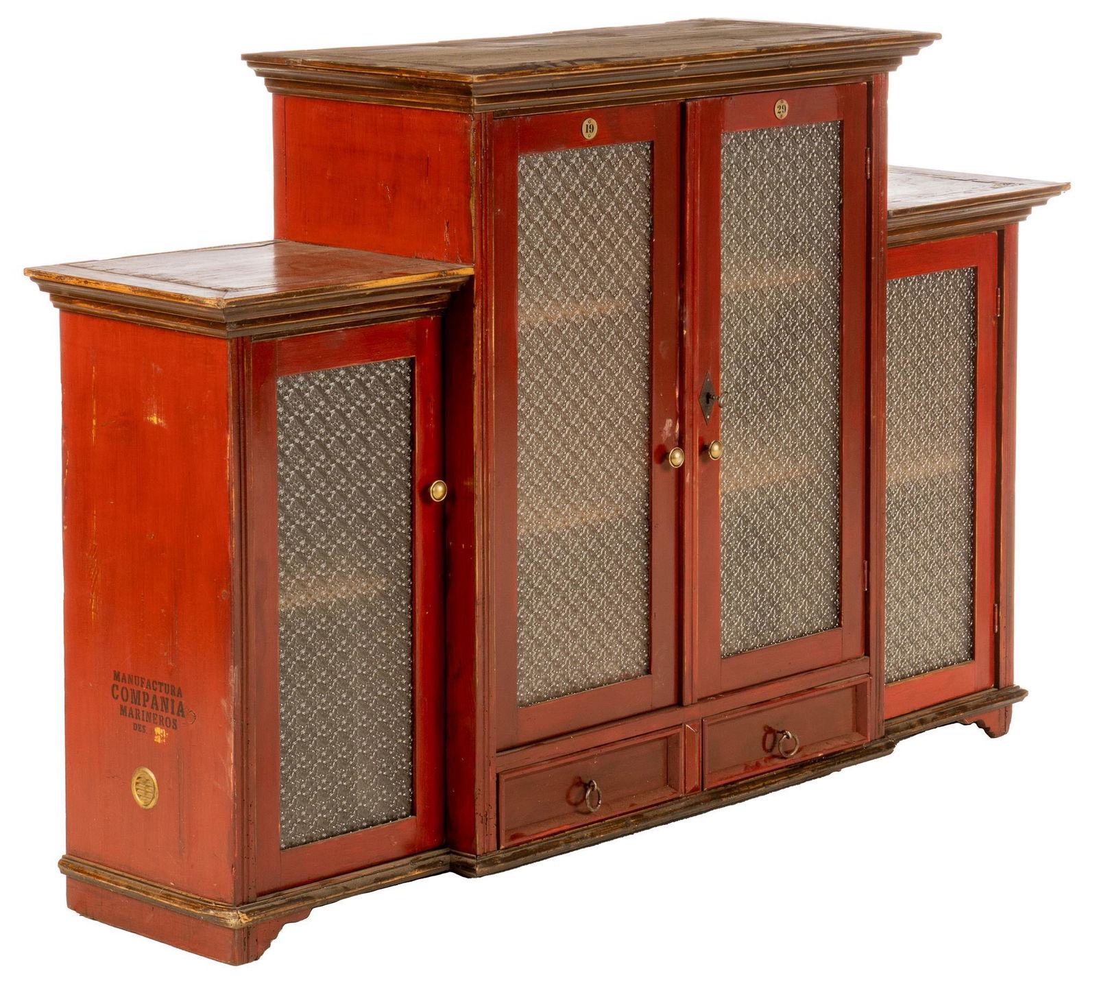 Painted Wooden & Glass Cabinet (1 of 8)