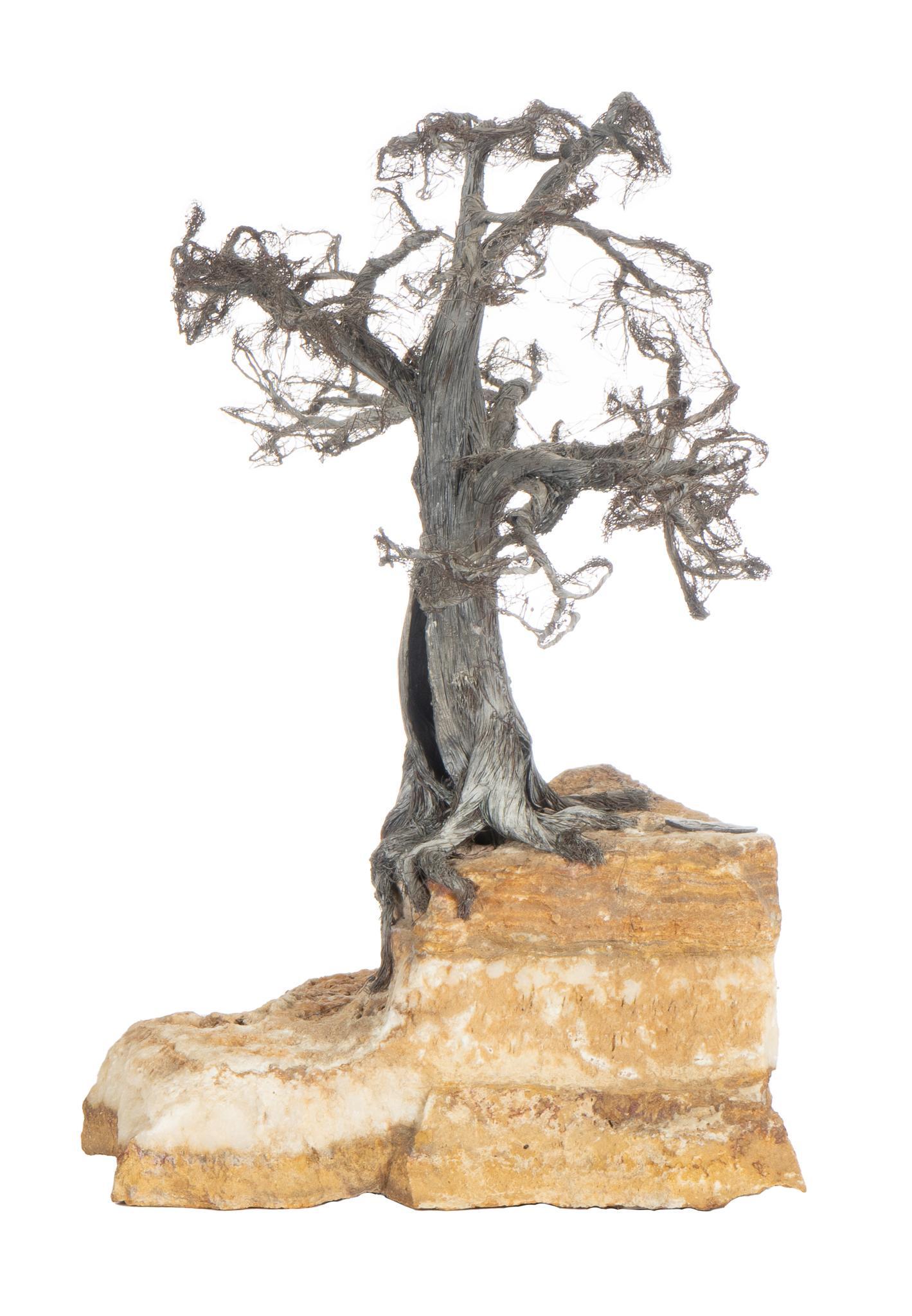 Steel Wire and Stone Tree Sculpture (1 of 5)