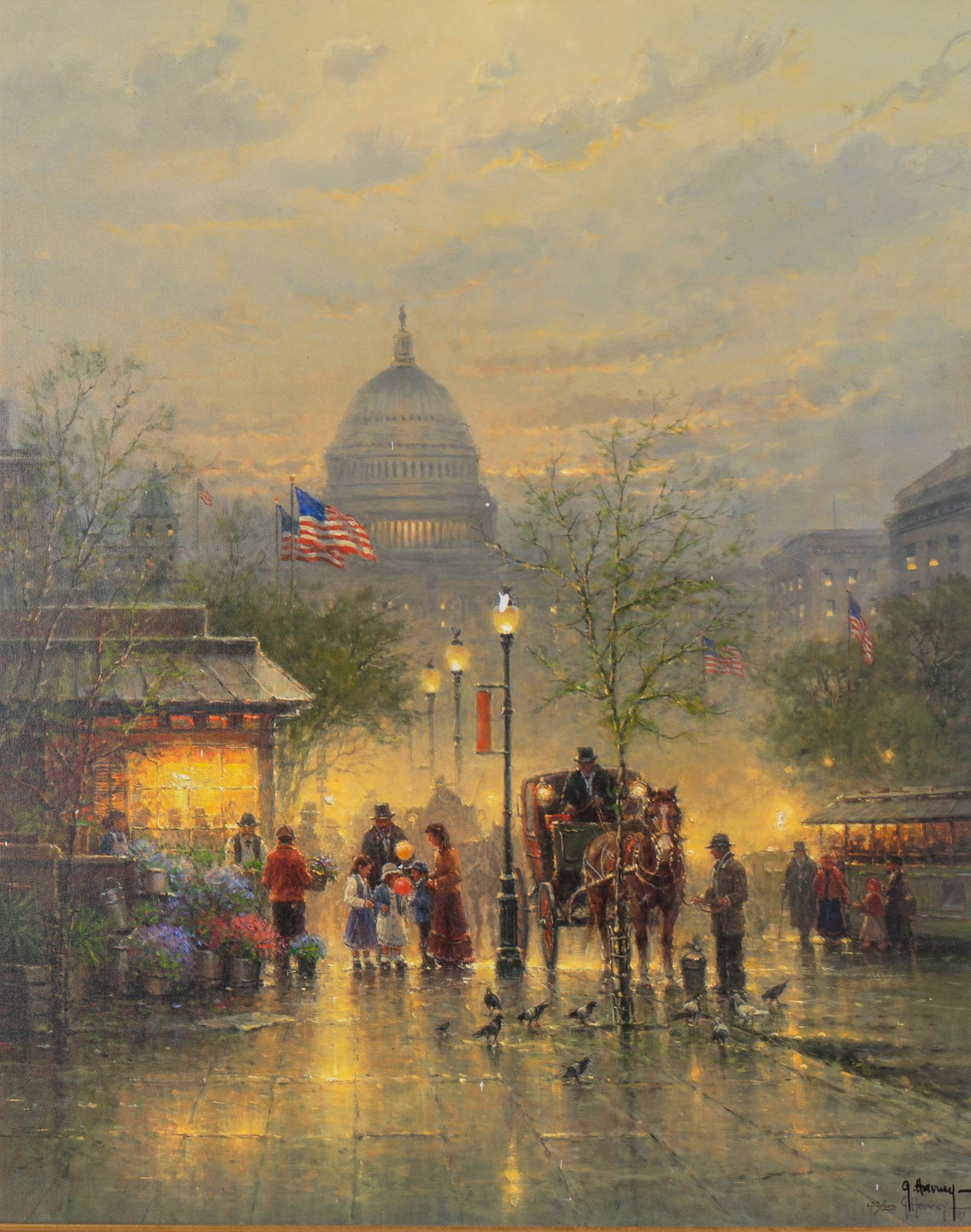 G. Harvey, "Dreams of a Nation": G. (Gerald Harvey Jones) Harvey (1933-2017), "Dreams of a Nation", giclee sight: 30 x 24 in. Provenance: A San Antonio, Texas collection Gerald Harvey Jones, "G. Harvey", was a celebra