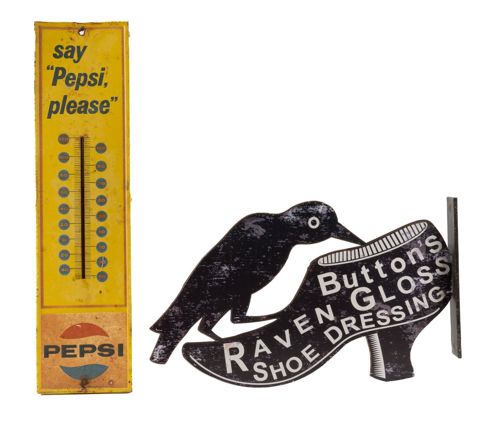Tin Sign and Pepsi Thermometer (1 of 5)